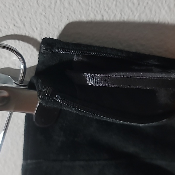 CAbi 8 Black Suede A-line Mid Calf Skirt Fall Western Boho Minimalist Fall Dress - Picture 6 of 12